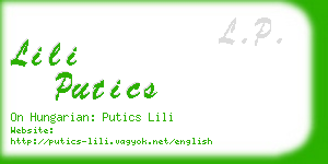 lili putics business card